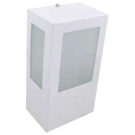 Arandela Alumínio Retangular Vidro Fosco Branco Itamonte