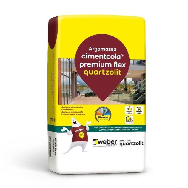 Argamassa Premium Flex 20KG Cinza Quartzolit