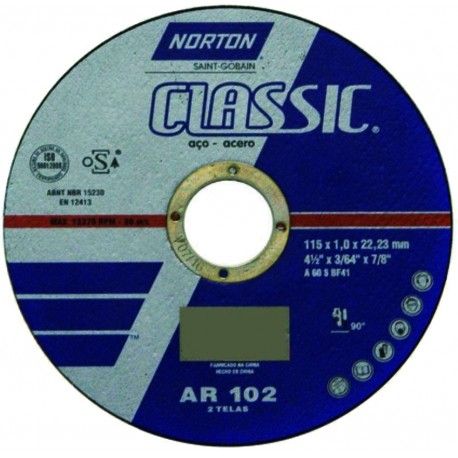 Disco de Corte 115x1.0x22.23MM Classic AR102 Norton