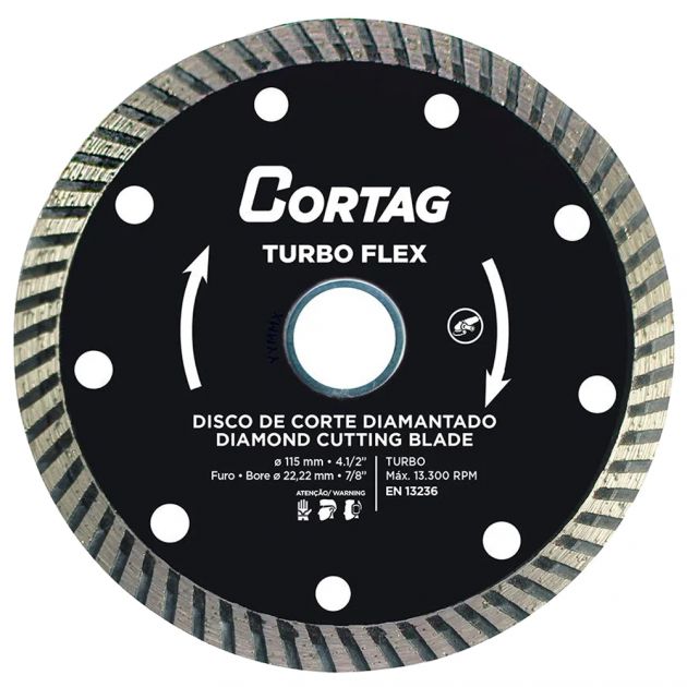 Disco de Corte Diamantado Turbo Flex 115x22.22MM Cortag