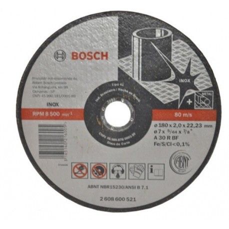 Disco de Corte Expert Inox Plano 180X2.0X22.23MM GR30 Bosch
