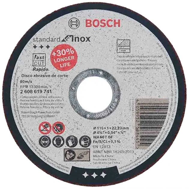 Disco de Corte Inox Standard 115x10MM Bosch