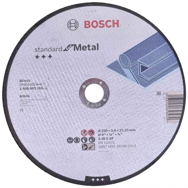 Disco de Corte Metal Standard 230x3.0x30MM Bosch
