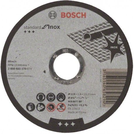 Disco de Corte Standard Inox 115X1.0X22.23MM GR30 Bosch
