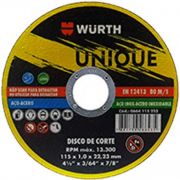 Disco de Corte Unique 115x1.0x22.23MM Wurth