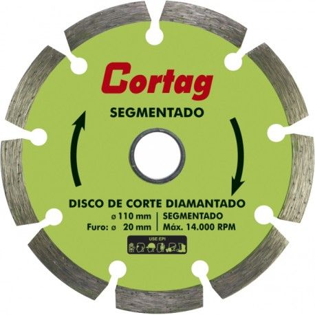 Disco Diamantado Segmentado Concreto 110X20MM Cortag