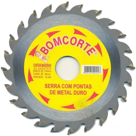 Disco Serra Circular (4.3/8") 24 Dentes Combatt Bomcorte