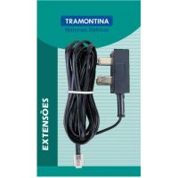Extensão Telefônica Lisa C/ Adaptador Americano 5M Preta Tramontina