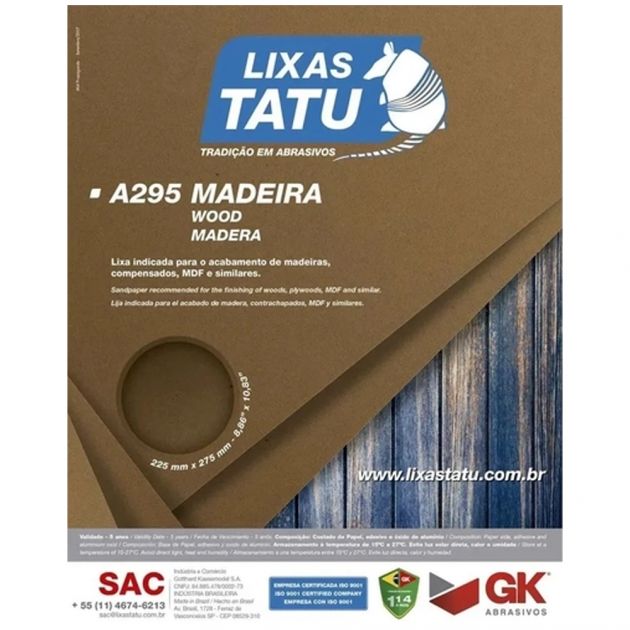 Lixa Madeira Gr120 50 Unidades Tatu
