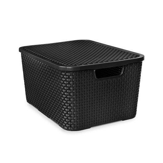 Organizador Rattan Prim Moa 15l Preto Arqplast