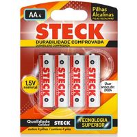 Pilha Alcalina 1.5V Tipo AA 4 Unidades Steck