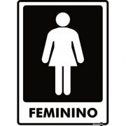 Placa Poliestireno de Sinalização 15x20CM Sanitário Feminino Sinalize