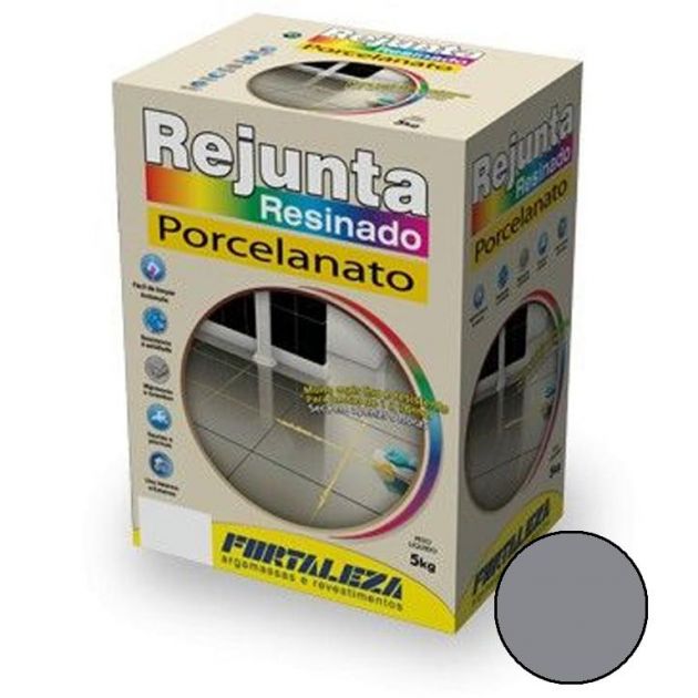 Rejuntamento Porcelanato Cinza Caixa 5KG Fortaleza
