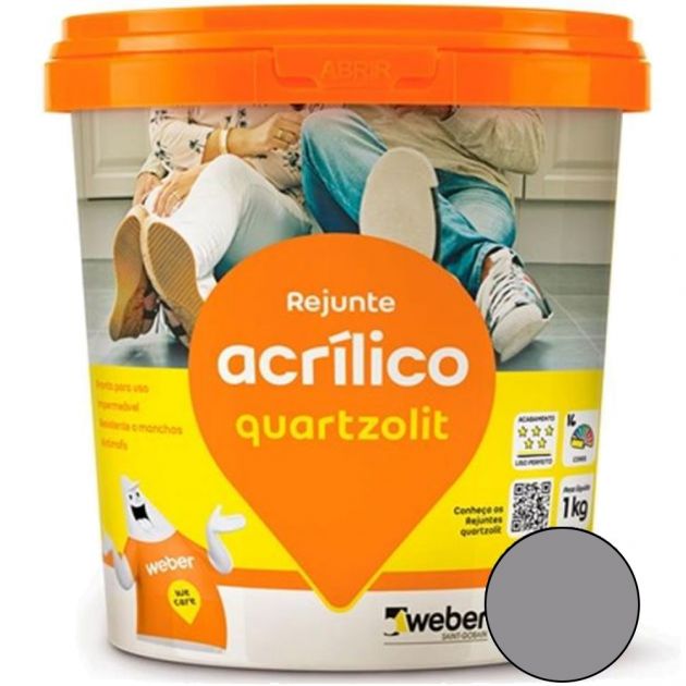 Rejunte Acrílico Cinza Ártico 1KG Quartzolit