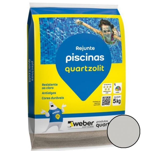 Rejunte Piscina Cinza Platina 5KG Quartzolit