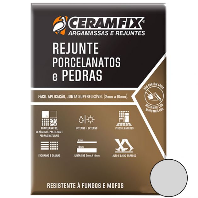 Rejunte Porcelanato/Pedras 1KG Cinza Ceramfix