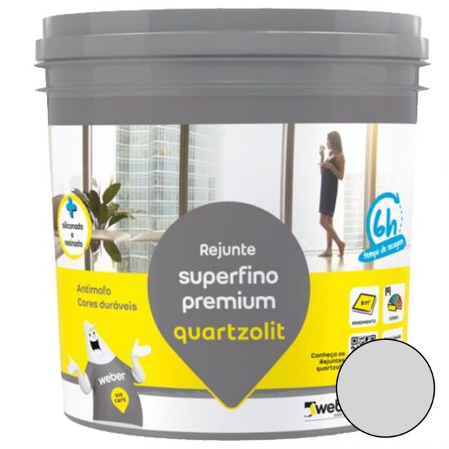 Rejunte Superfino Premium Cinza Platina 2KG QUARTZOLIT 