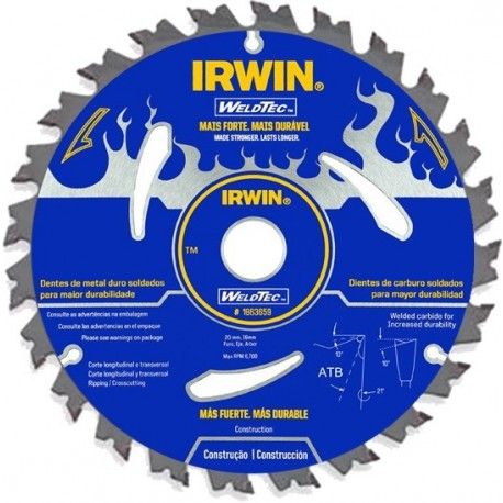 Disco Serra Circular 110X20MM 20 Dentes Weldtec Irwin