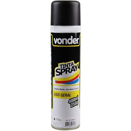 Spray 400ML Preto Fosco Vonder