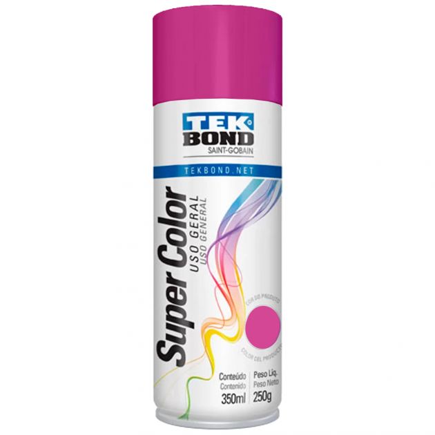 Spray Uso Geral 250G/350ML Fluorescente Rosa Tekbond